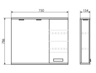 Comforty Зеркало шкаф Модена M-75 00-00001640